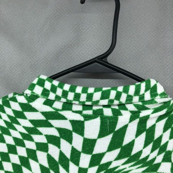 New Green White Checkered Short Sleeve Button Up Shirt Size 3X Women Rue 21 - Picture 6 of 12